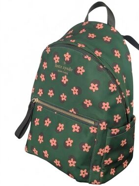 New Kate Spade Green Multi Floral Medium Backpack